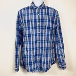 J.Crew plaid casual shirt blue size M